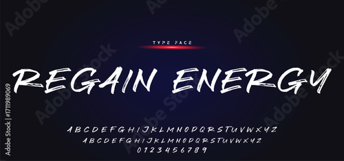 Lettering font isolated on black background. Texture alphabet in street art and graffiti style. Grunge and dirty effect. Vector brush letters.