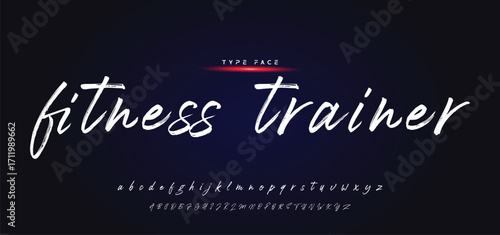 Lettering font isolated on black background. Texture alphabet in street art and graffiti style. Grunge and dirty effect. Vector brush letters.