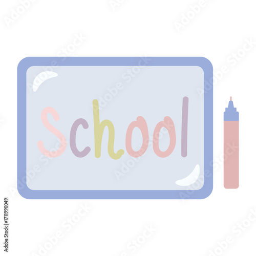 white board and marker in pastel color
