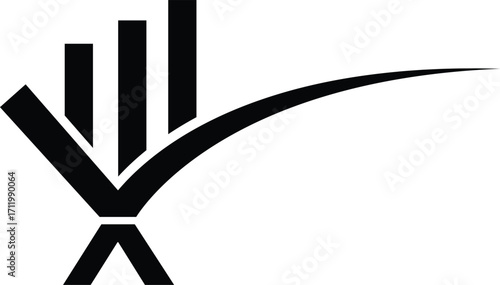 letter x accounting icon silhouette