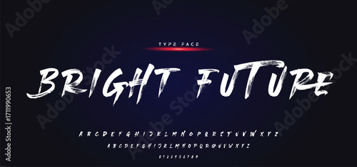 Lettering font isolated on black background. Texture alphabet in street art and graffiti style. Grunge and dirty effect. Vector brush letters.