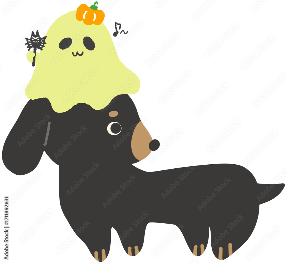 Fototapeta premium Cute Halloween Dog Character Illustration