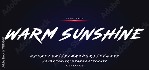 Lettering font isolated on black background. Texture alphabet in street art and graffiti style. Grunge and dirty effect. Vector brush letters.