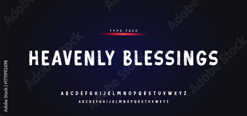 Lettering font isolated on black background. Texture alphabet in street art and graffiti style. Grunge and dirty effect. Vector brush letters.