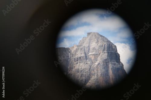 Dolomites Brenta in binoculars