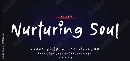 Lettering font isolated on black background. Texture alphabet in street art and graffiti style. Grunge and dirty effect. Vector brush letters.