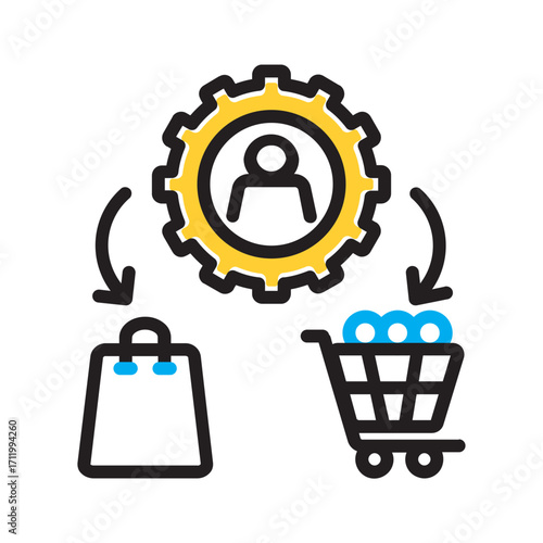 Vector multi color icon for Consumer packaged goods