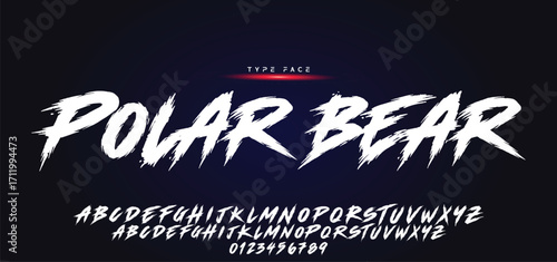 Lettering font isolated on black background. Texture alphabet in street art and graffiti style. Grunge and dirty effect. Vector brush letters.