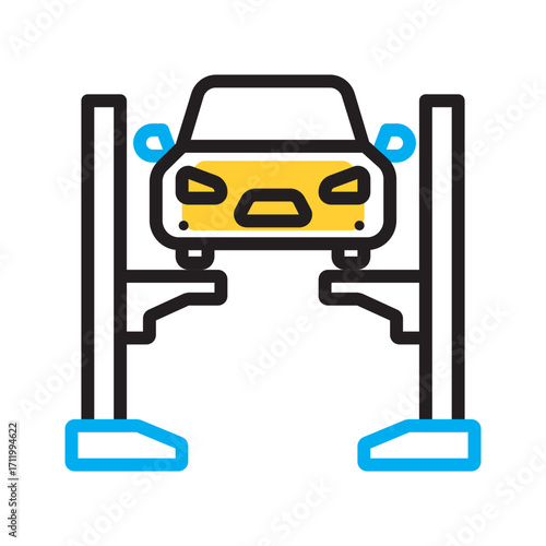 Vector multi color icon for Car hoist