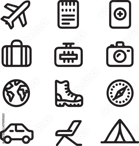 Plan your next adventure with these travel icons