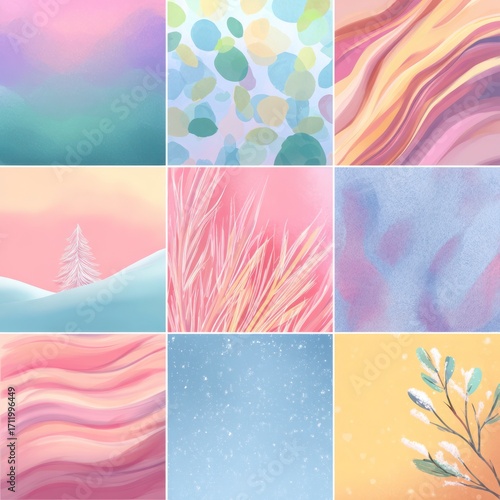 pastel tones for seasonal greeting card background