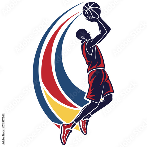 Basketball Logo Prompt – Slam Dunk Vector Emblem with Abstract Motion Design. Basketball vector , Basketball design, Basketball logo, Basketball concept, Basketball template, Basketball art.