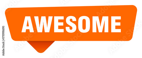awesome sticker. awesome orange sign isolated on transpatent background