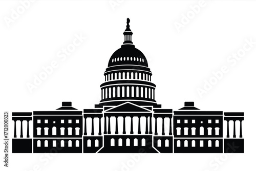 Silhouette of the united states capitol building