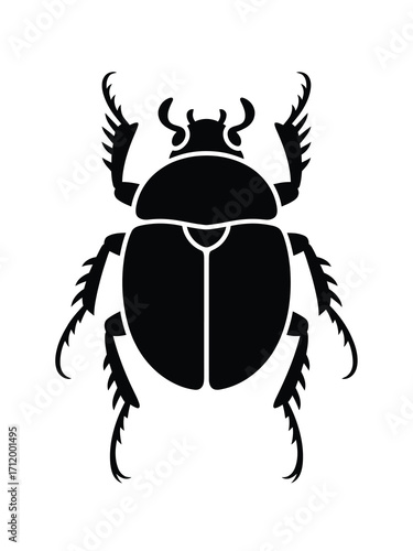 Black silhouette of an egyptian scarab beetle