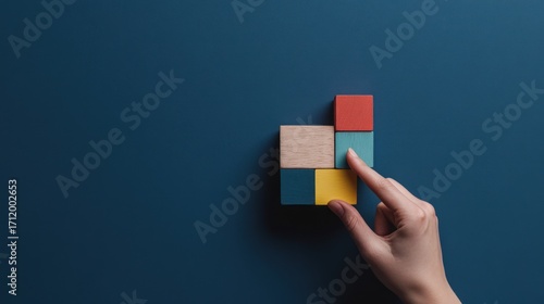 Wallpaper Mural Strategic Colorful Blocks: A Conceptual Image of Problem Solving and Creativity Torontodigital.ca