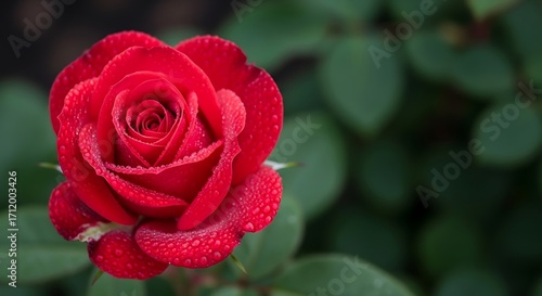 Wallpaper Mural Red Rose with Dew Drops. Torontodigital.ca