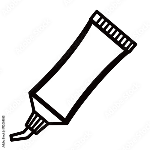 black and white silhouette of Toothpaste vector on white background