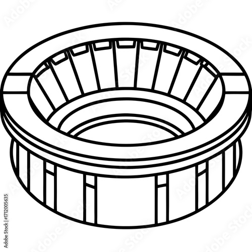 black and white stadium outline clip art preview