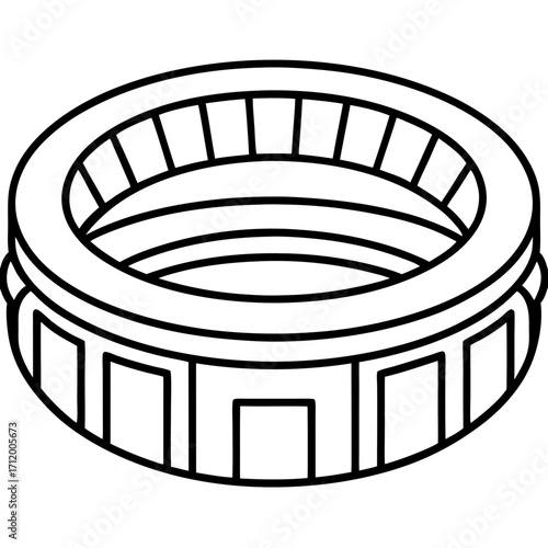 black and white stadium outline clip art preview