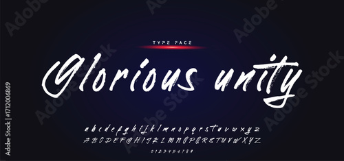 Hardest Brush Font. Hand Lettering Sketch Font. Vector Alphabet.