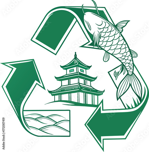 Eco-friendly Asian cultural tourism embracing nature's beauty with a sustainable mindset today