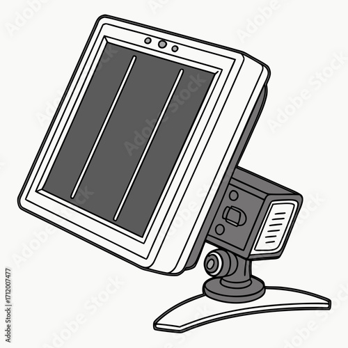 Modern solar powered security light with adjustable panel and motion sensor technology