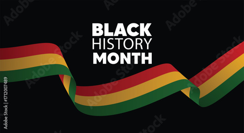 Colorful African heritage ribbon design celebrating Black History Month awareness globally