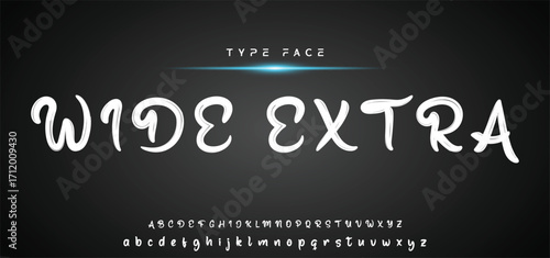 Hardest Brush Font. Hand Lettering Sketch Font. Vector Alphabet.