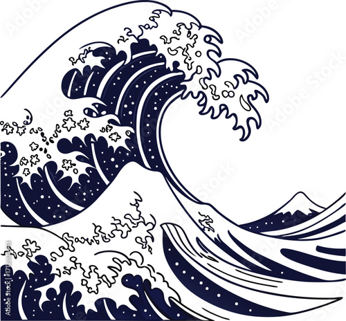 Elegant wave illustration for ocean themed design and nautical projects, originally a scalable vector graphic