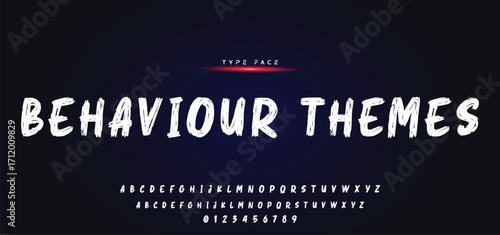 Hardest Brush Font. Hand Lettering Sketch Font. Vector Alphabet.