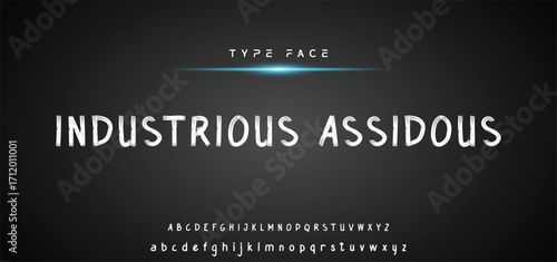 Hardest Brush Font. Hand Lettering Sketch Font. Vector Alphabet.