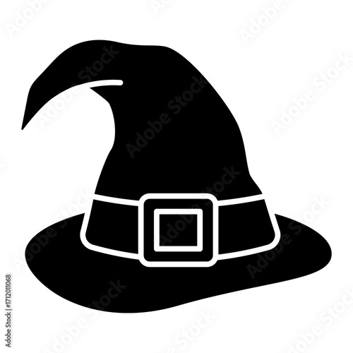 Witch Hat Glyph Icon Vector Illustration