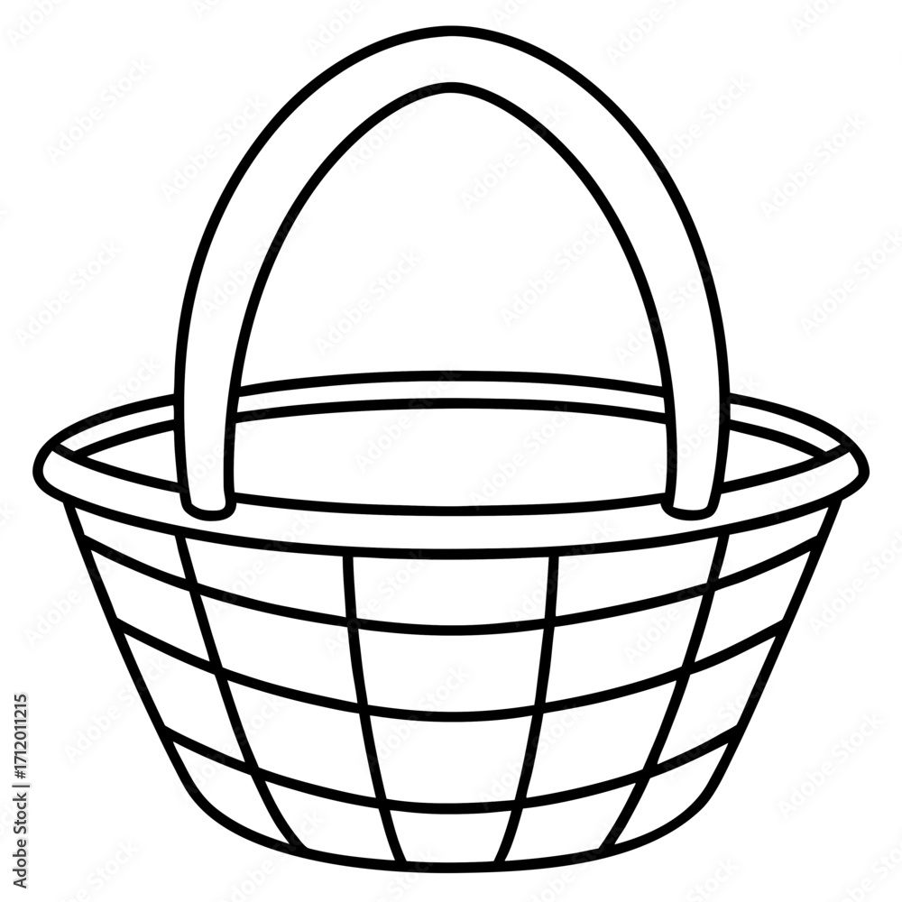 Fototapeta premium Picnic Basket Line Vector