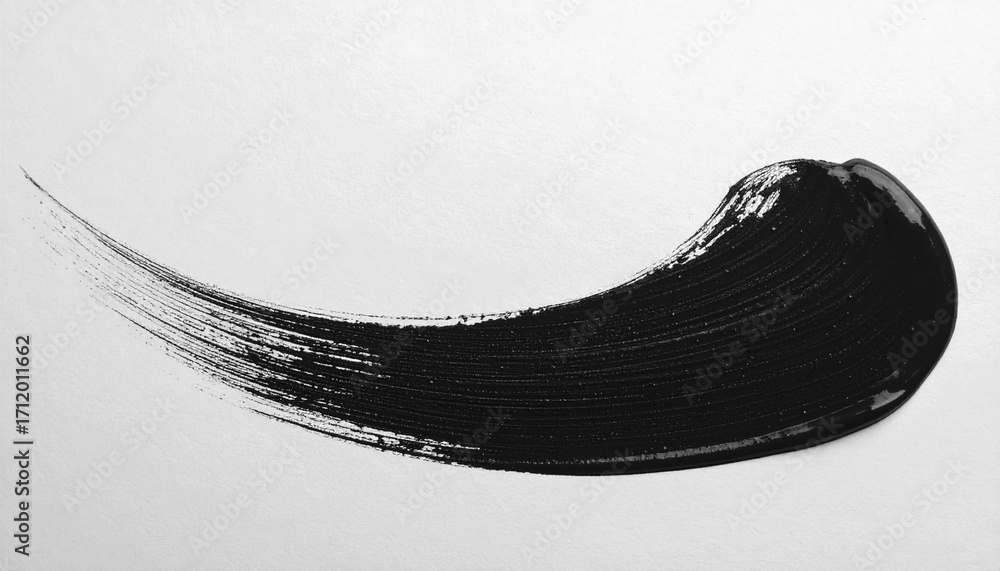 Fototapeta premium A transparent PNG featuring an elegant thin black brush stroke resembling an ink line, perfect for adding a minimalist and artistic touch to digital designs and creative projects