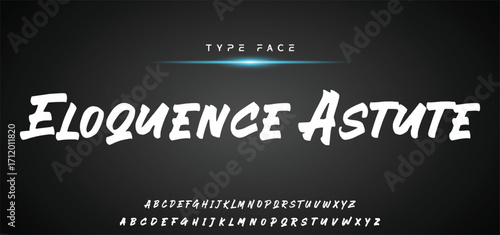 Hardest Brush Font. Hand Lettering Sketch Font. Vector Alphabet.