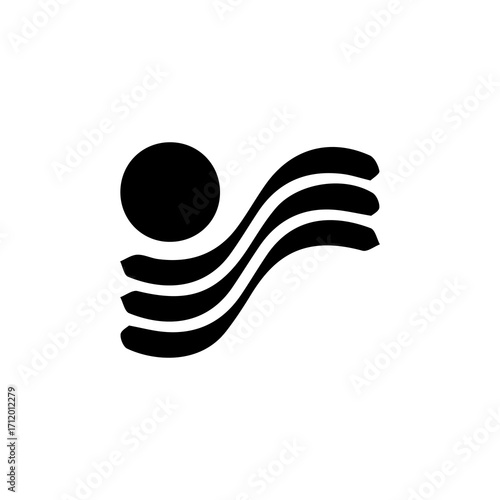 abstract symbol flowing lines black and white