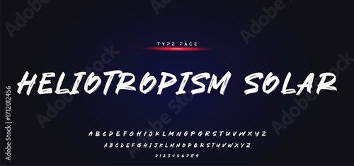 Hardest Brush Font. Hand Lettering Sketch Font. Vector Alphabet.