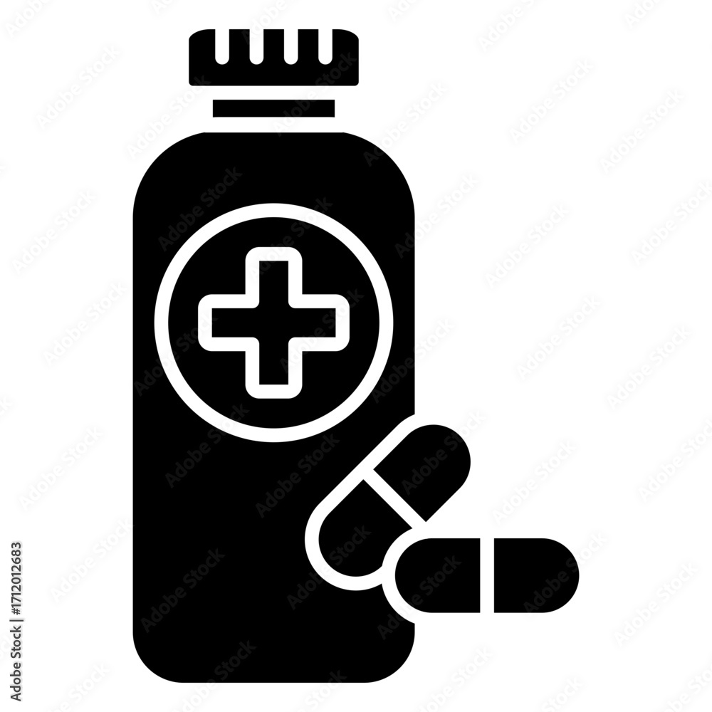 Obraz premium Medication Glyph Icon