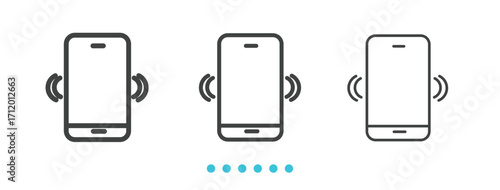 smartphone vibration icon. Thin line icon vector