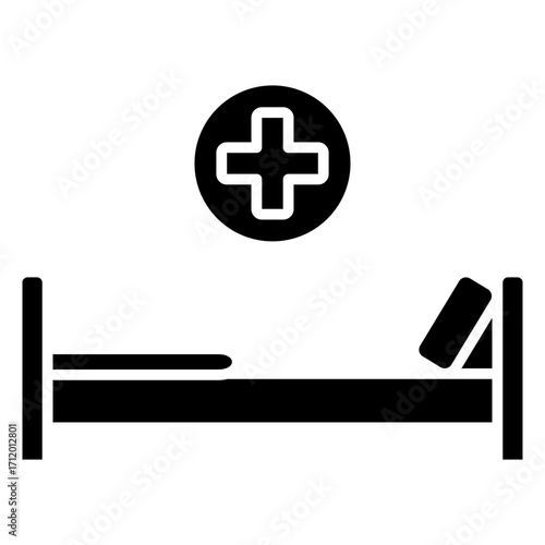 Hospital Bed Glyph Icon