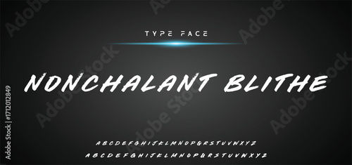 Hot brush alphabet duo. Vector script.