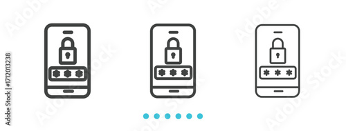 password locked icon. Thin line icon vector