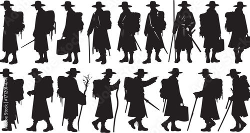 Abstract geometric silhouette shape isolated on transparent background