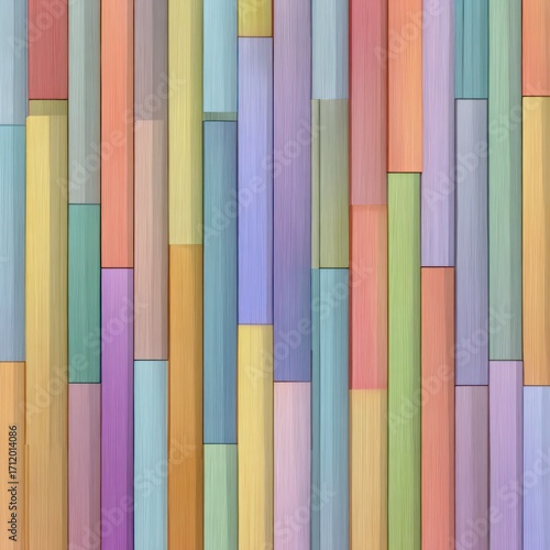 pattern of vertical boards in soft rainbow colors