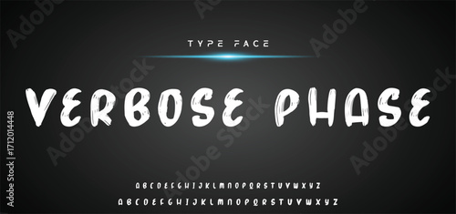 Hot brush alphabet duo. Vector script.
