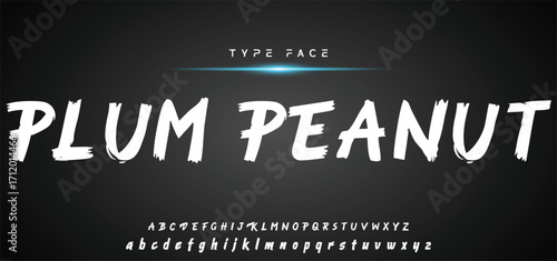 Hot brush alphabet duo. Vector script.