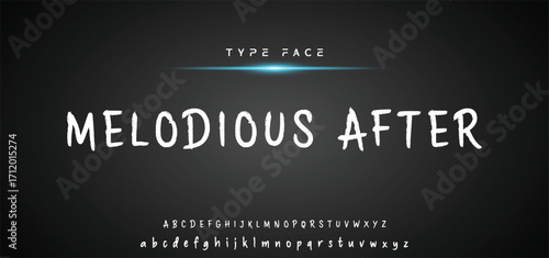 Hot brush alphabet duo. Vector script.