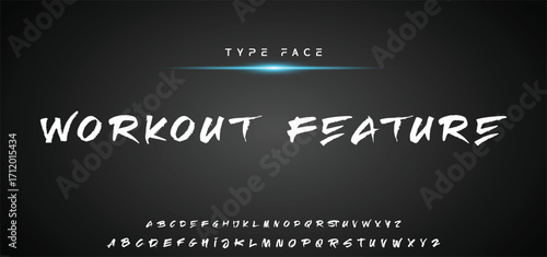Hot brush alphabet duo. Vector script.