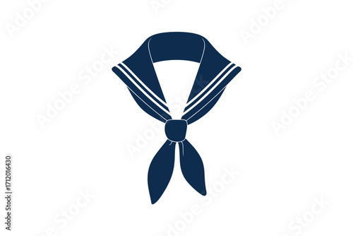 Classic dark blue sailor collar with white stripes